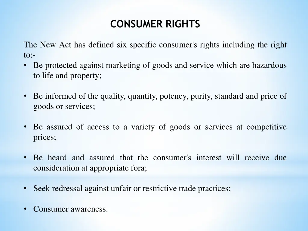 consumer rights