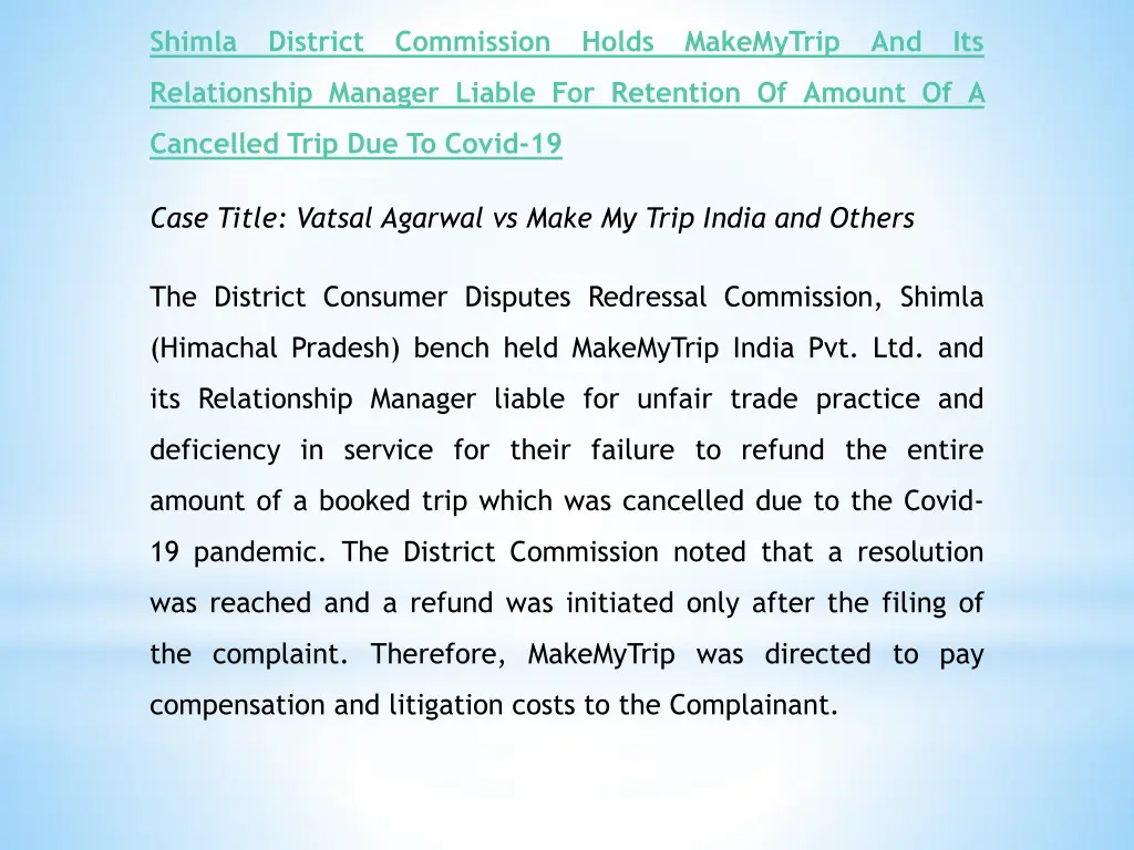 shimla district commission holds makemytrip