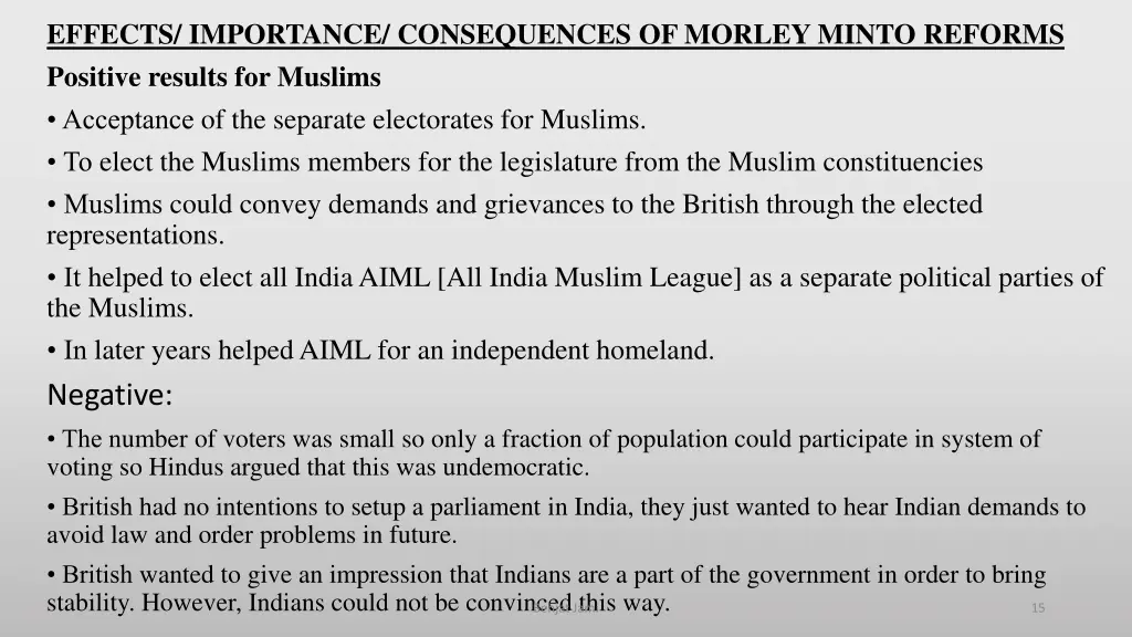 effects importance consequences of morley minto