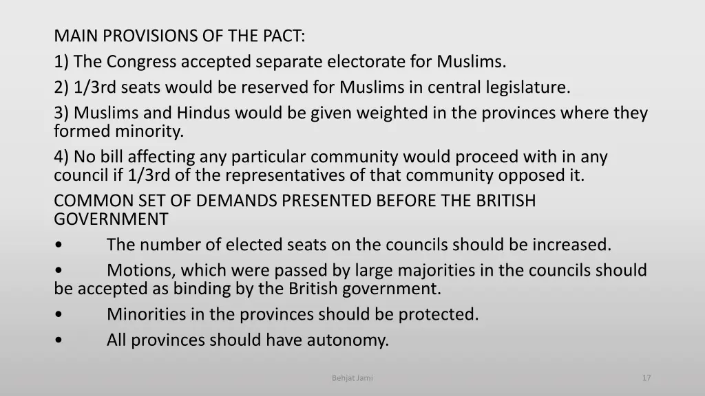 main provisions of the pact 1 the congress