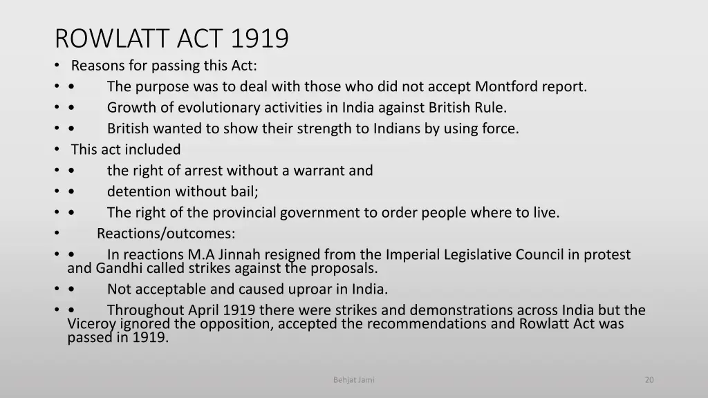 rowlatt act 1919 reasons for passing this