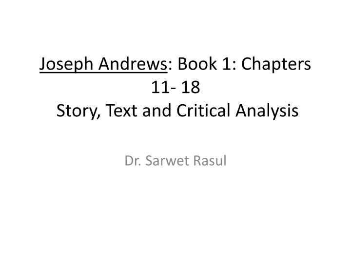 joseph andrews book 1 chapters 11 18 story text