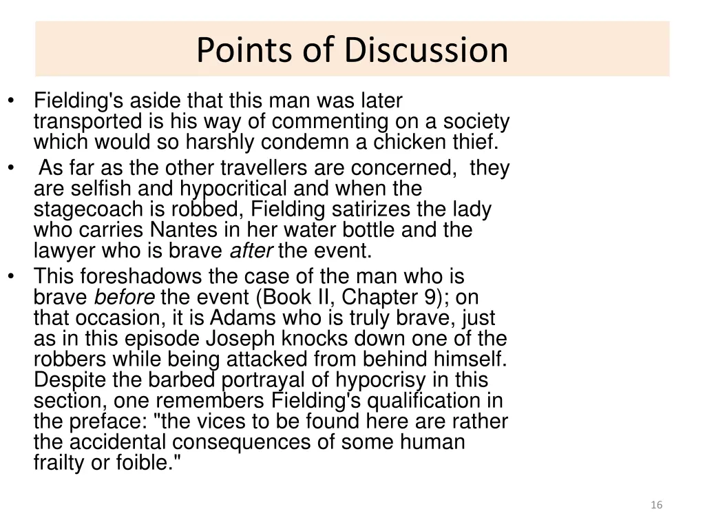 points of discussion 1