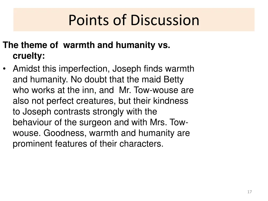 points of discussion 2