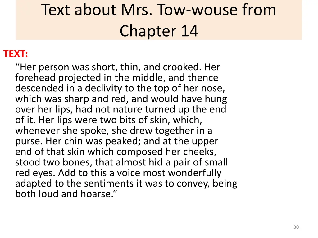 text about mrs tow wouse from chapter 14