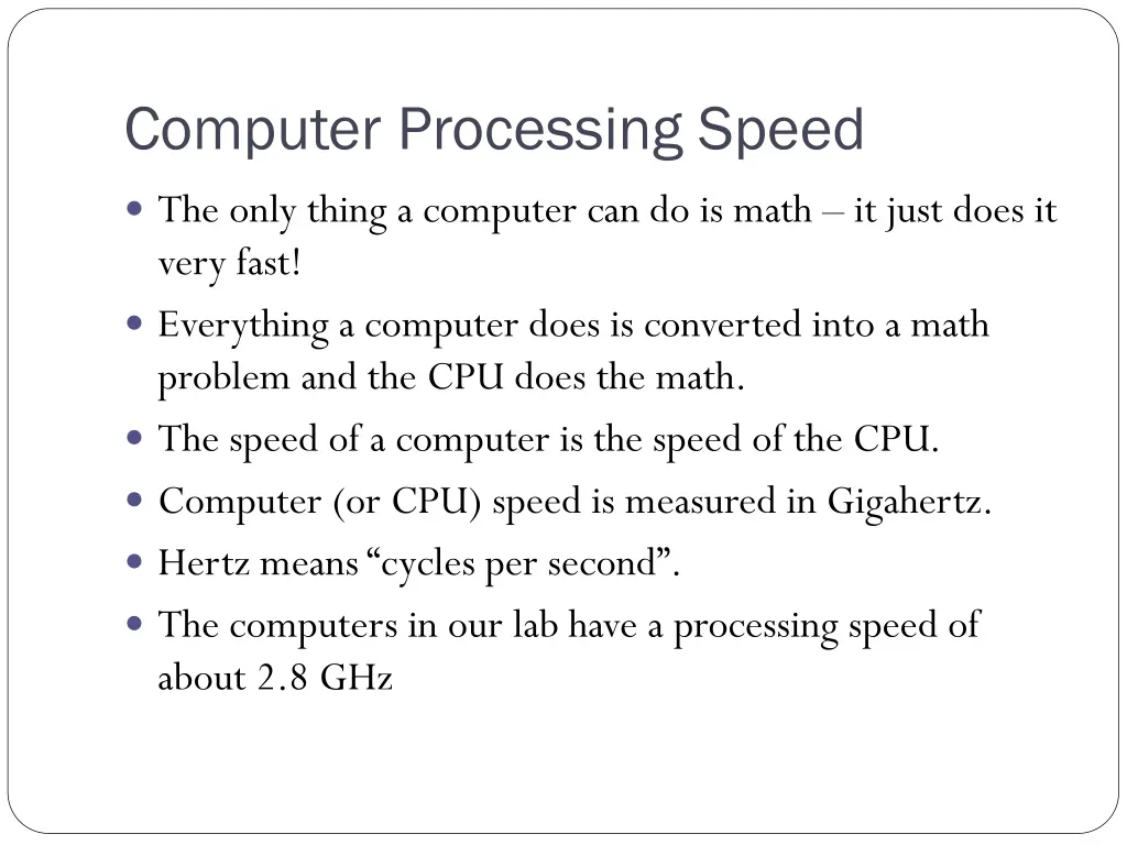 computer processing speed