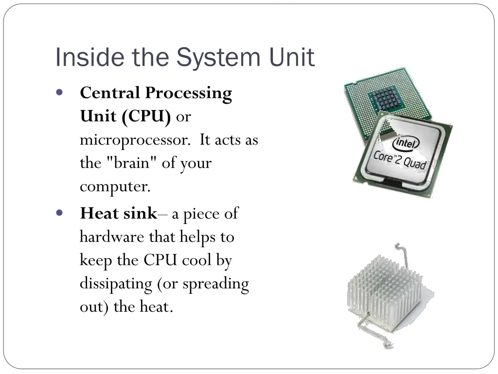 inside the system unit