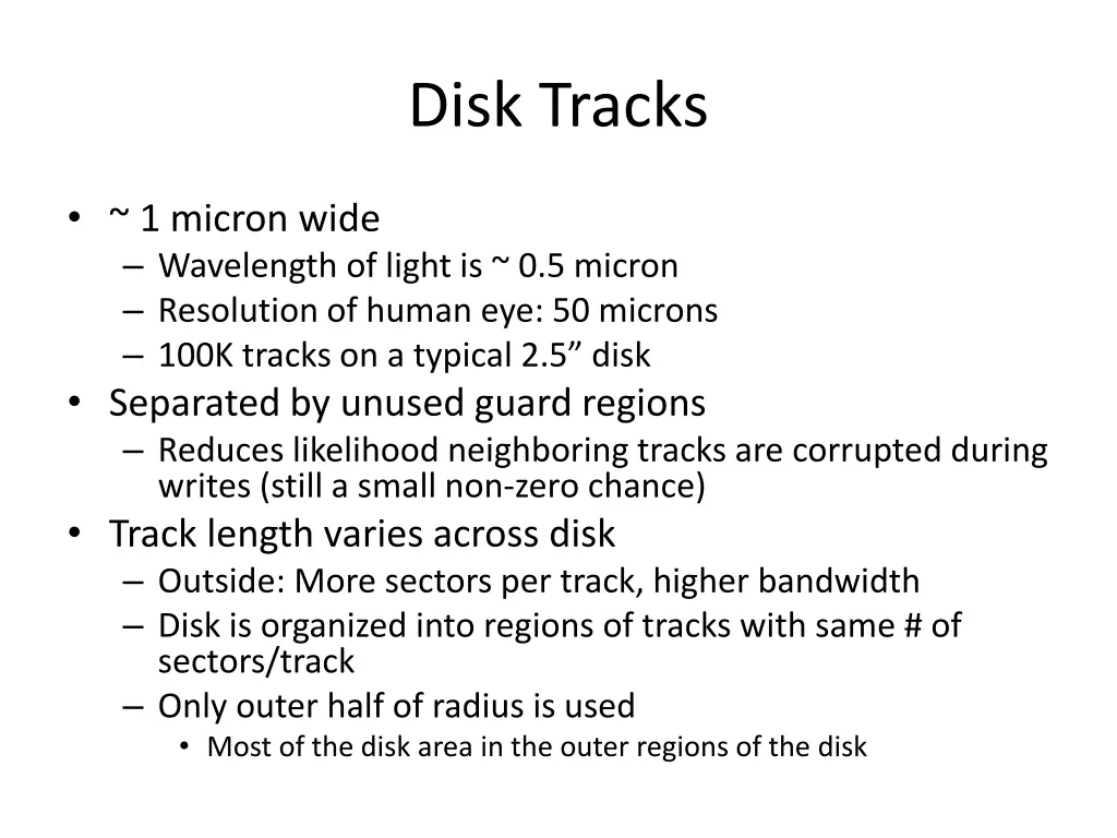 disk tracks