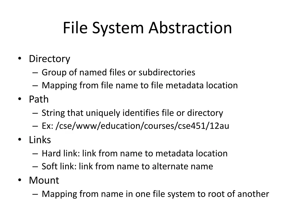 file system abstraction 1