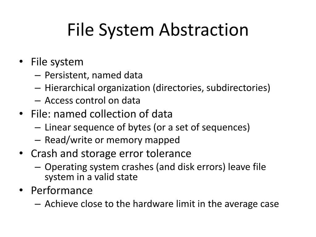 file system abstraction