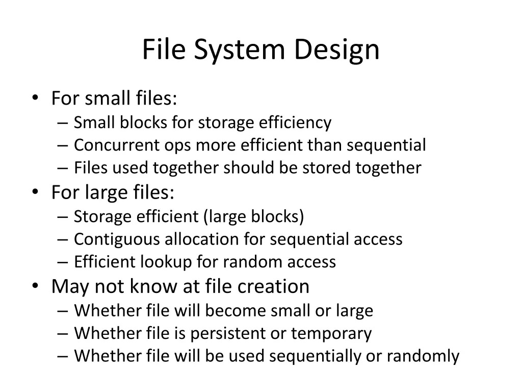 file system design