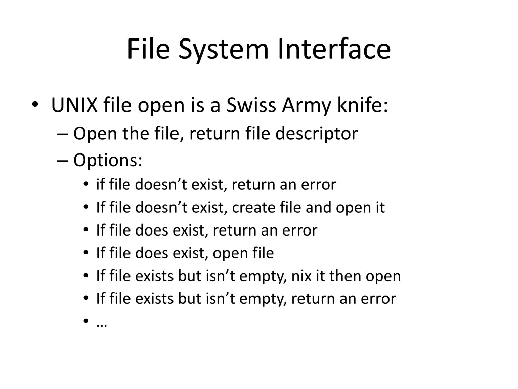 file system interface