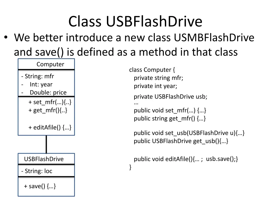 class usbflashdrive we better introduce