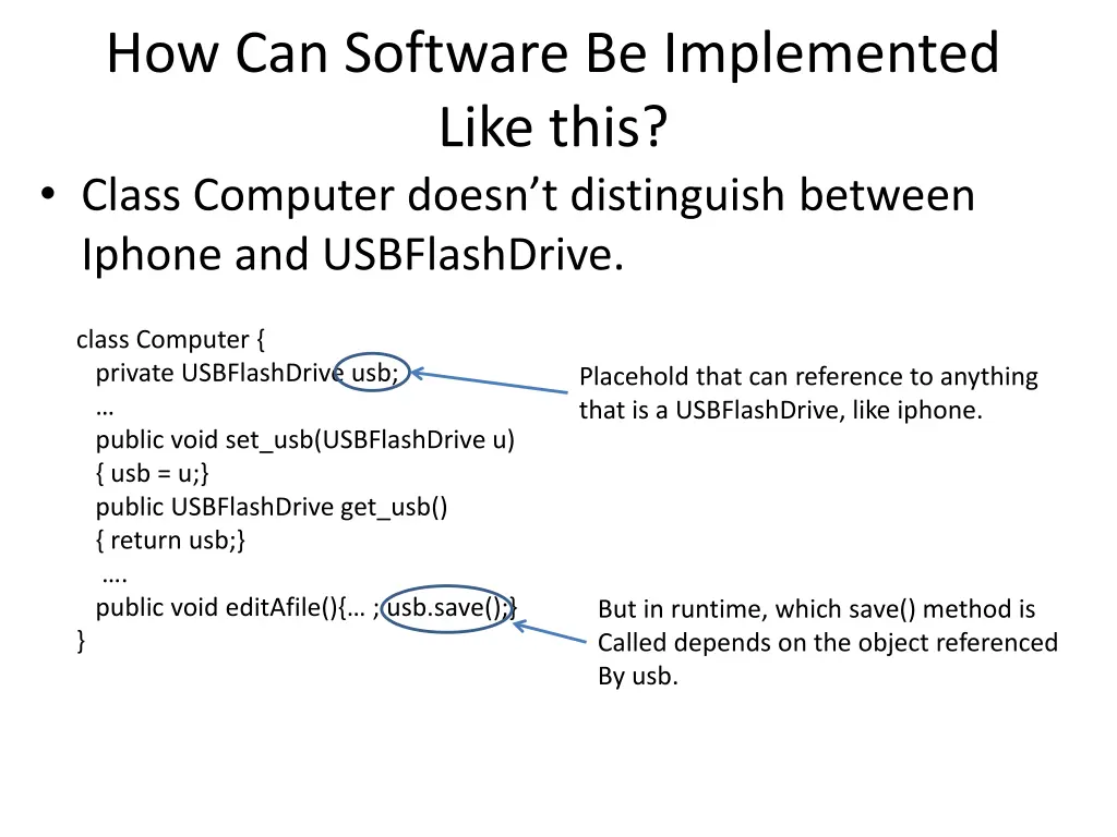 how can software be implemented like this class