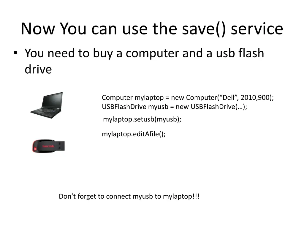 now you can use the save service you need