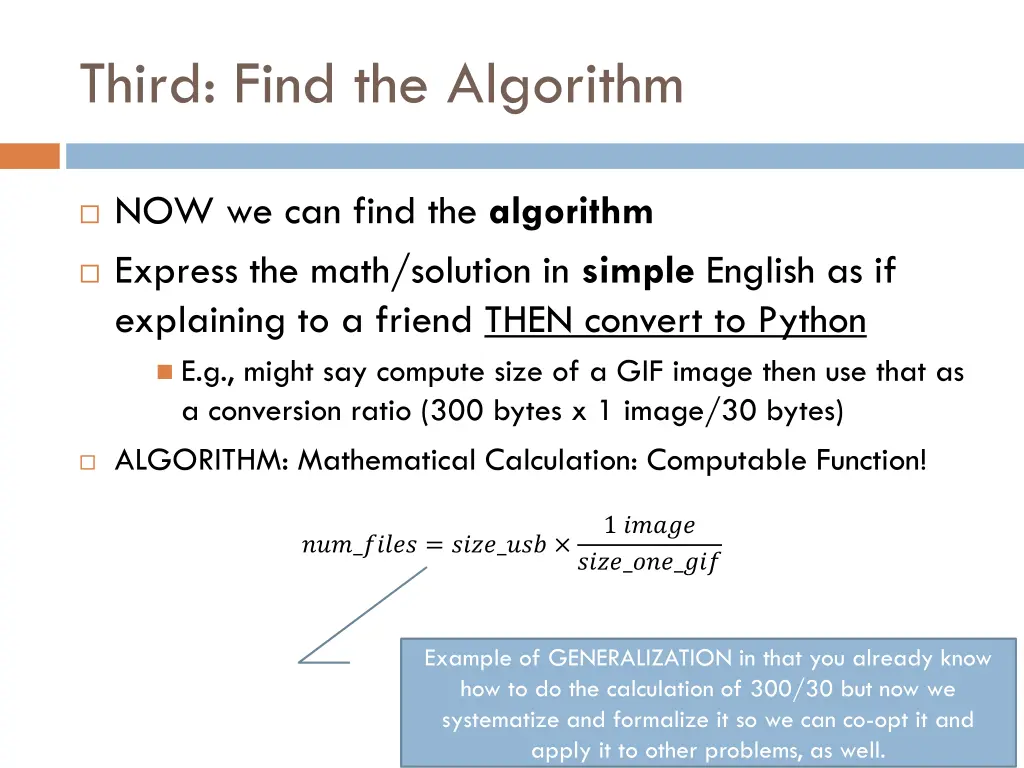 third find the algorithm