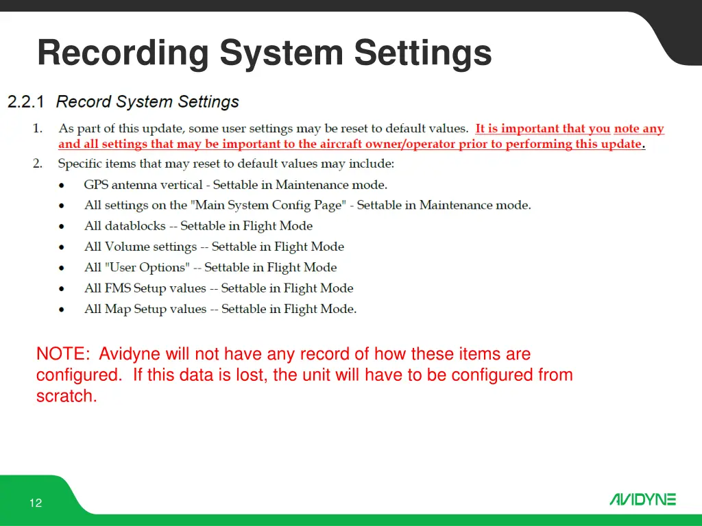 recording system settings 1