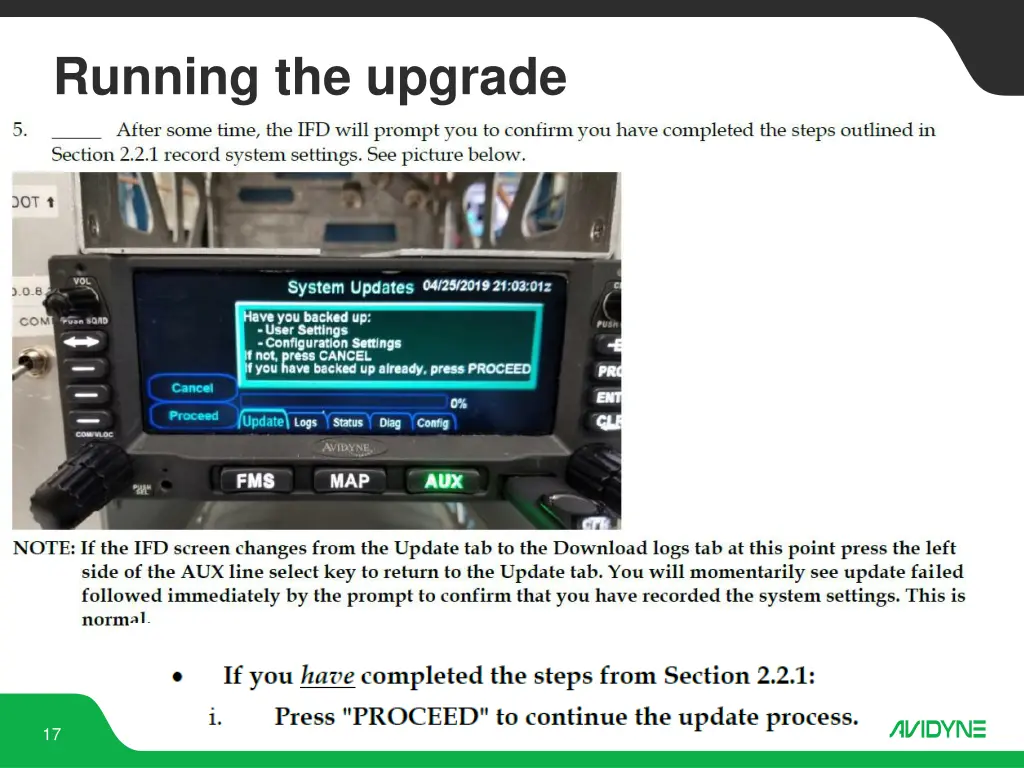 running the upgrade 1