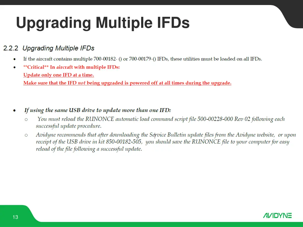 upgrading multiple ifds