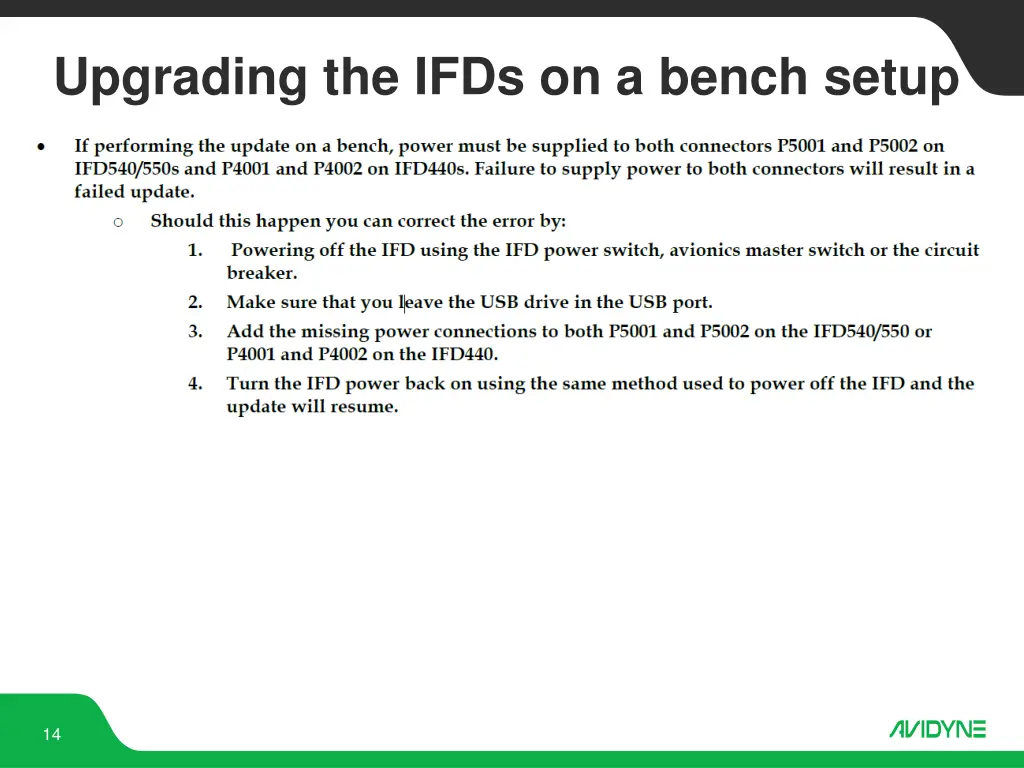 upgrading the ifds on a bench setup