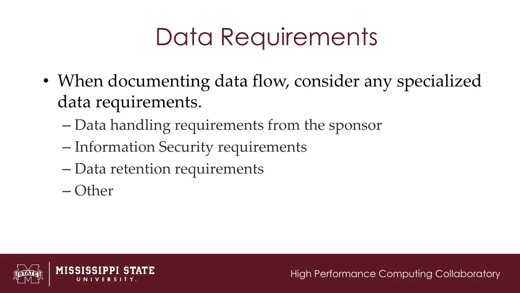 data requirements