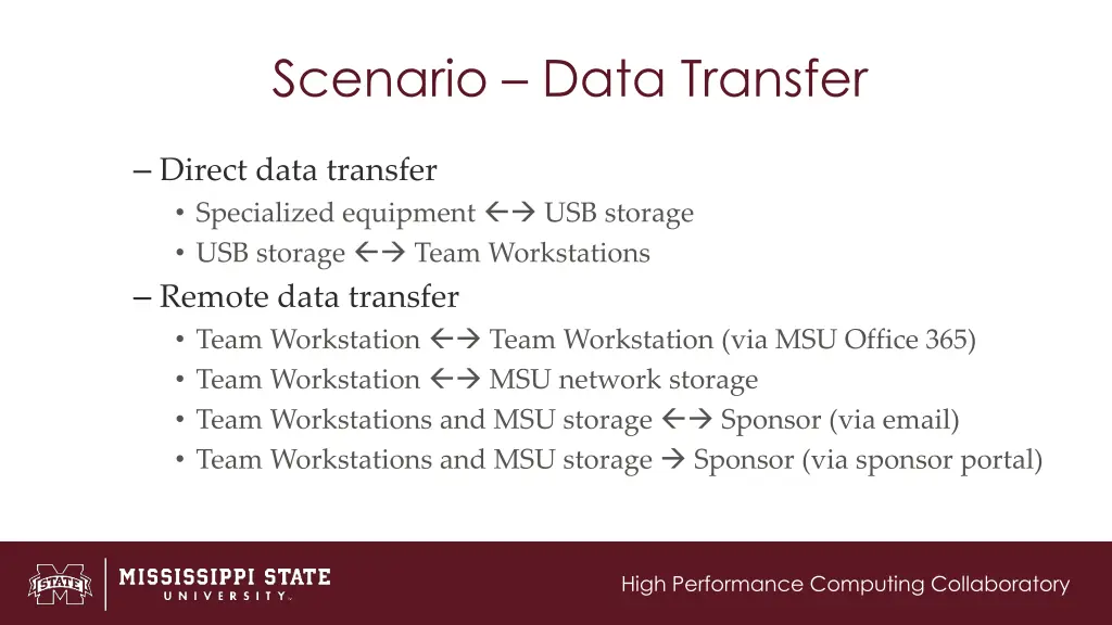 scenario data transfer