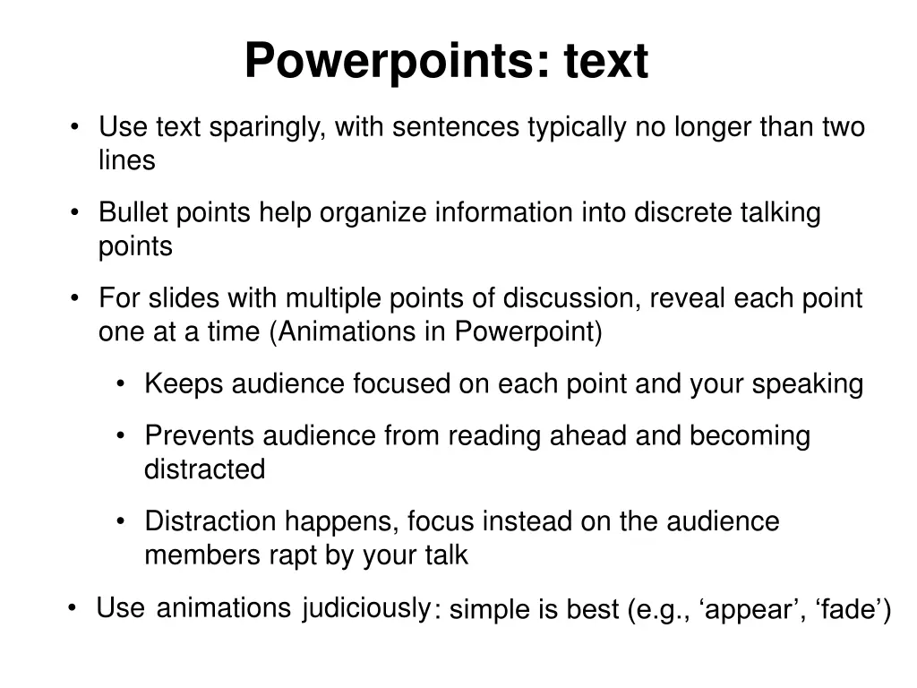 powerpoints text