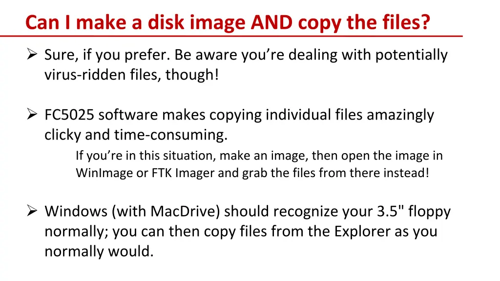 can i make a disk image and copy the files