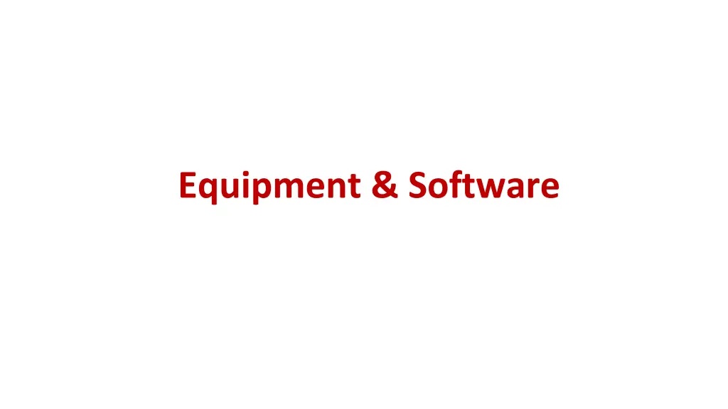 equipment software