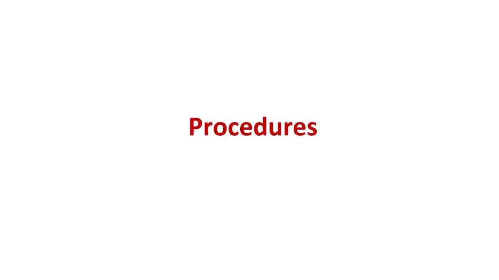 procedures