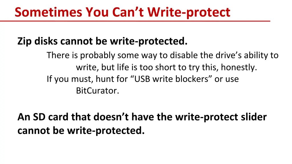 sometimes you can t write protect