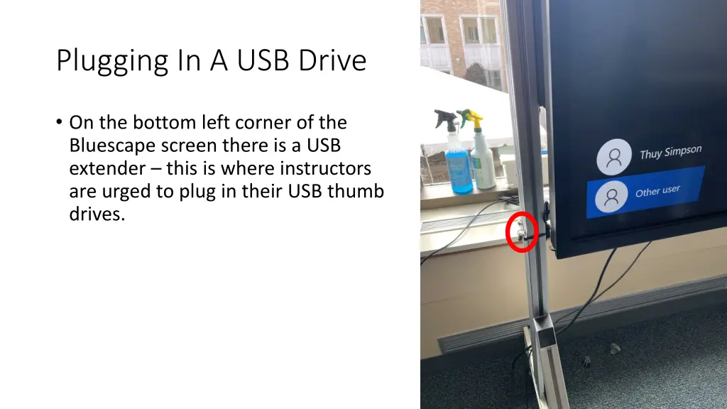 plugging in a usb drive