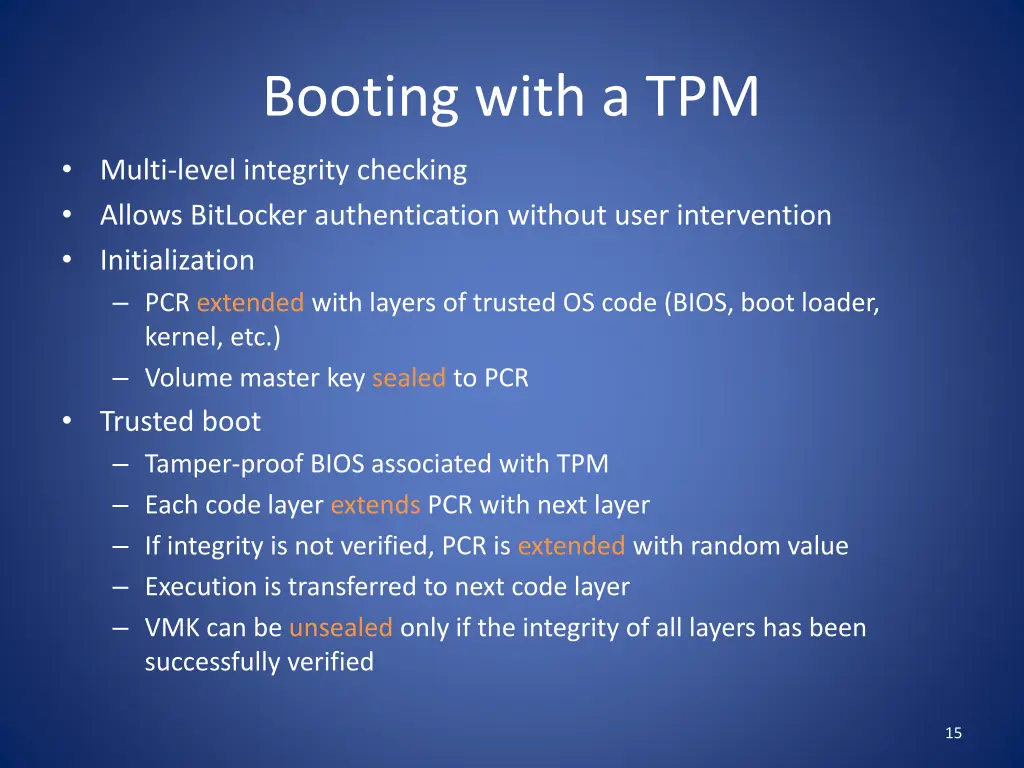 booting with a tpm