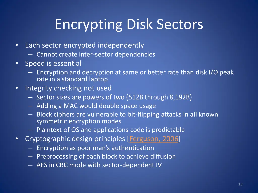 encrypting disk sectors