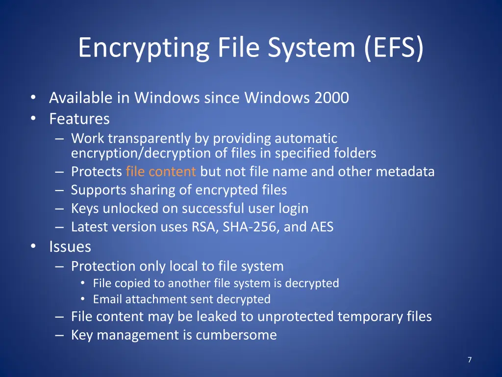 encrypting file system efs