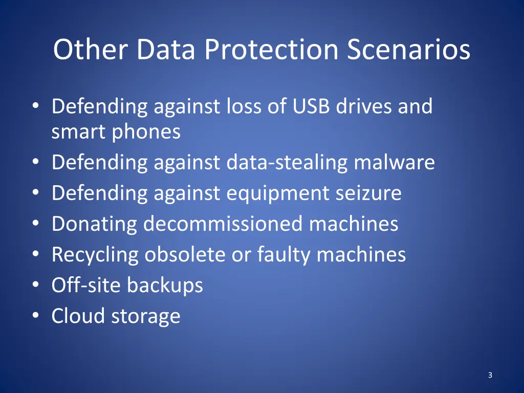 other data protection scenarios