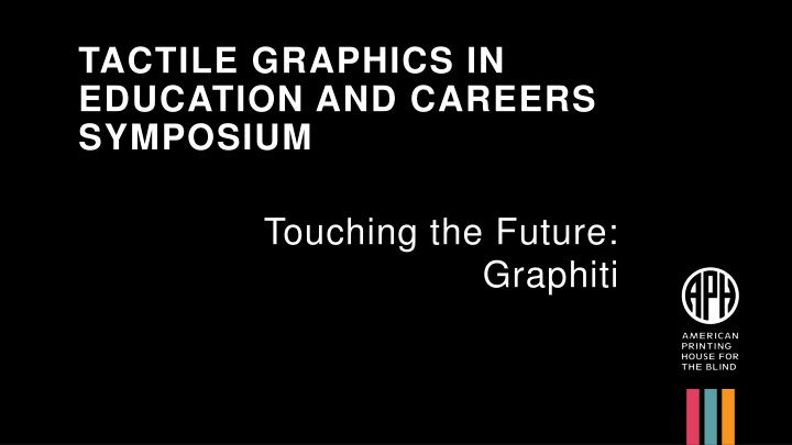 tactile graphics in education and careers