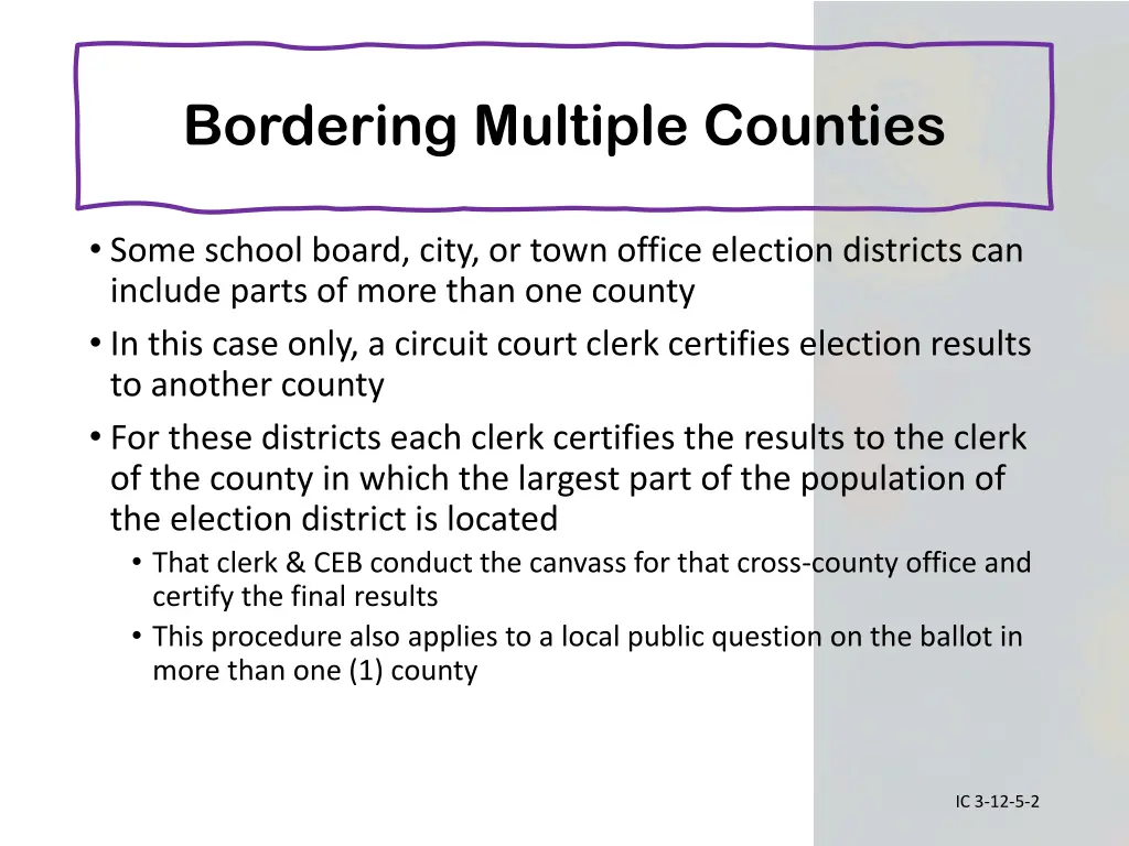 bordering multiple counties