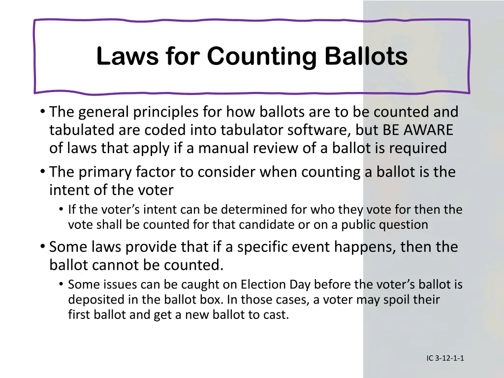 laws for counting ballots