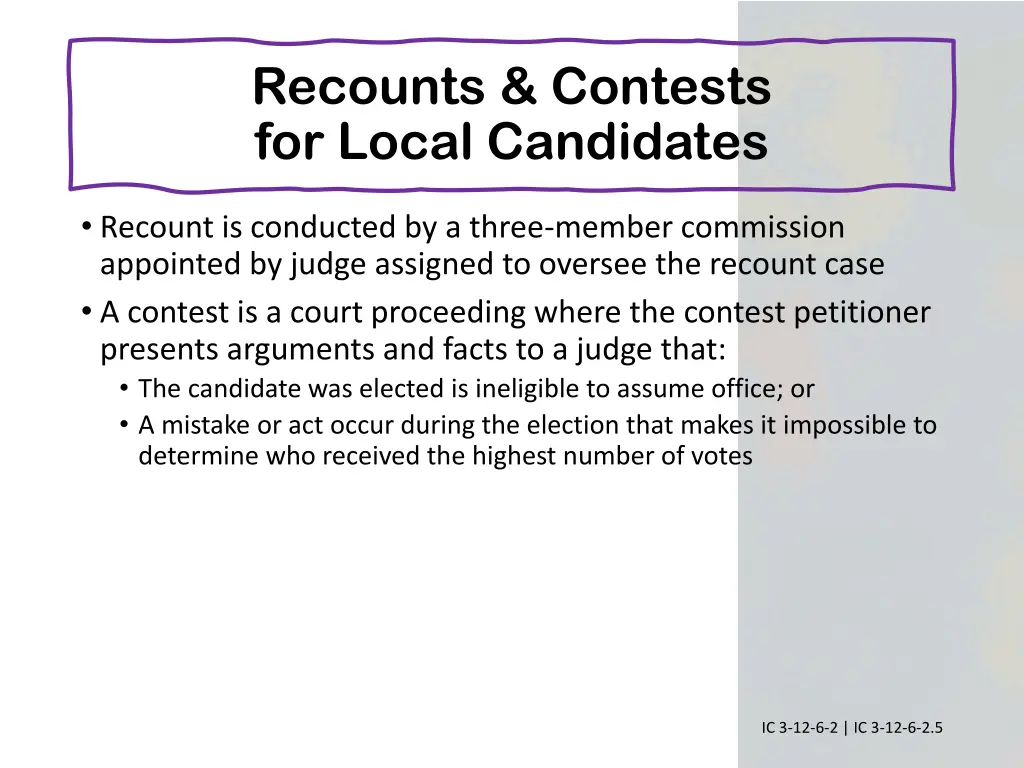 recounts contests for local candidates 1