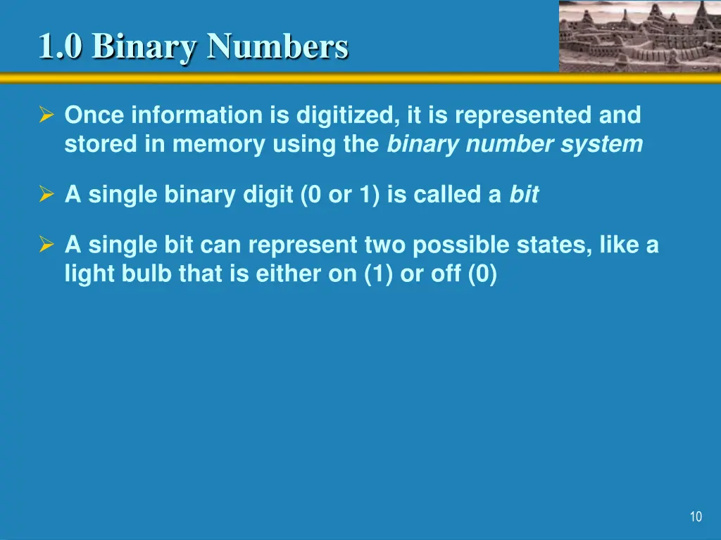 1 0 binary numbers