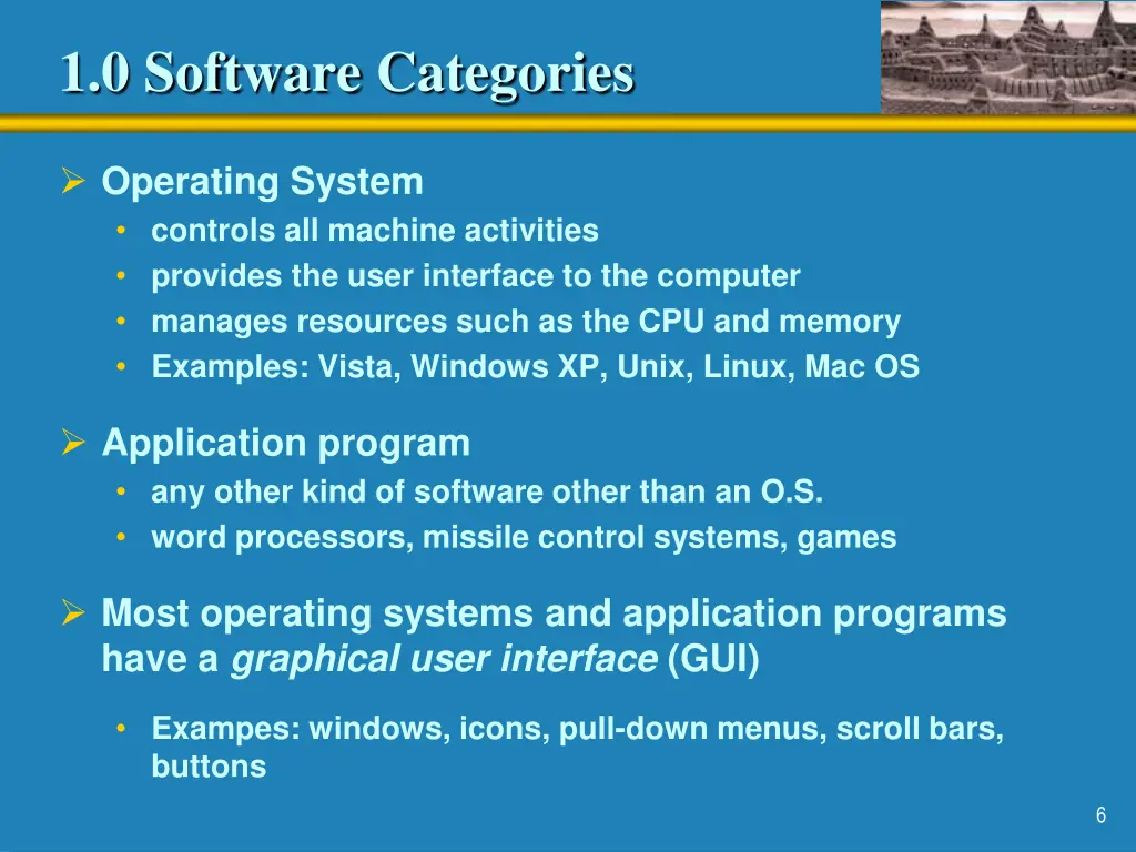 1 0 software categories