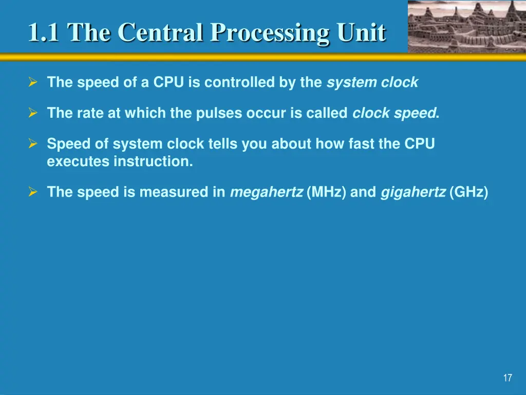 1 1 the central processing unit 2