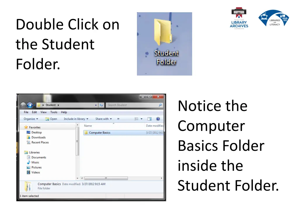 double click on the student folder