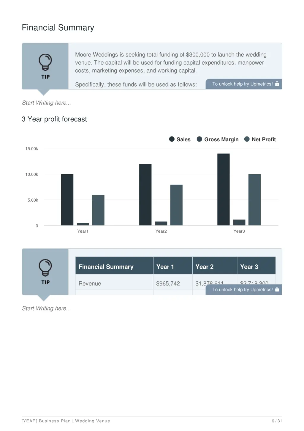 financial summary