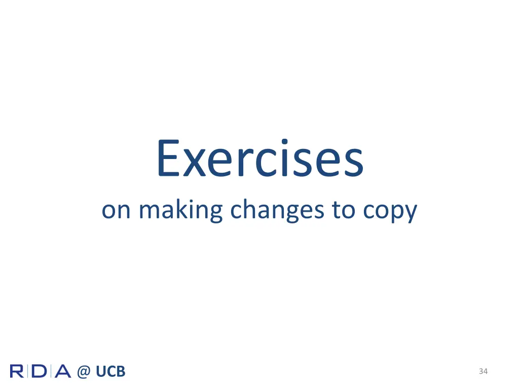 exercises on making changes to copy