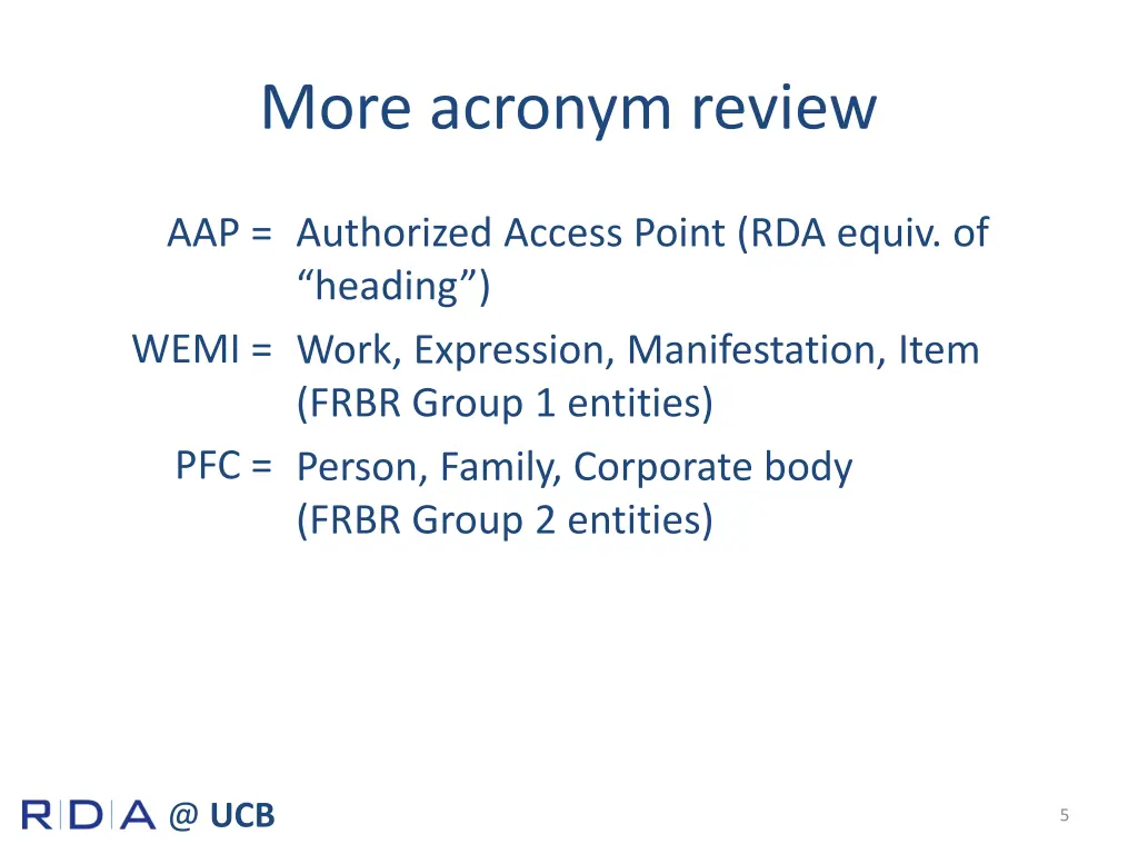 more acronym review