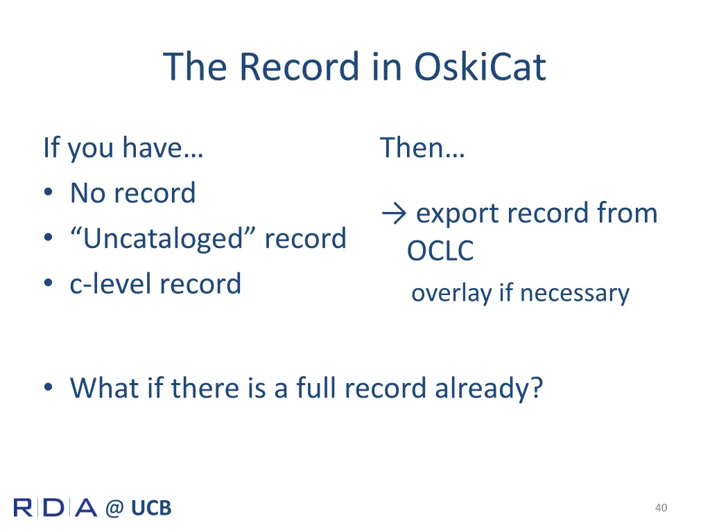 the record in oskicat