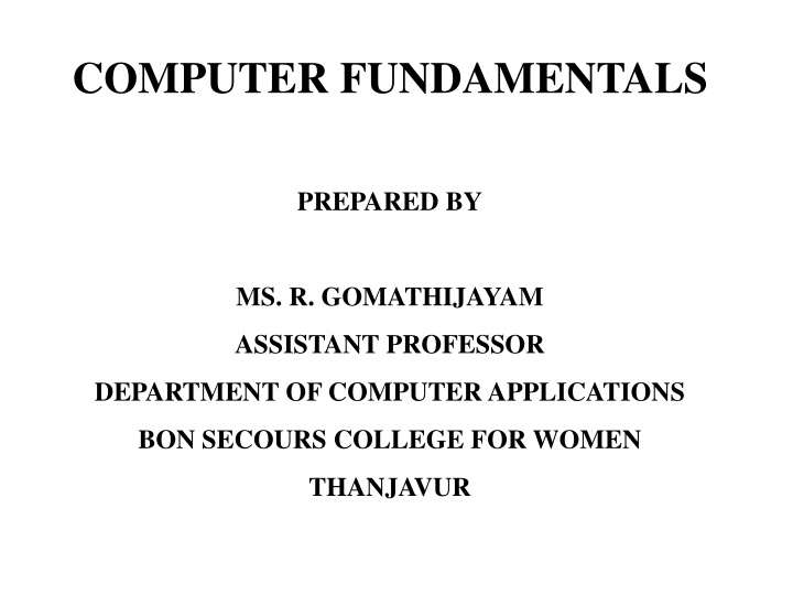 computer fundamentals