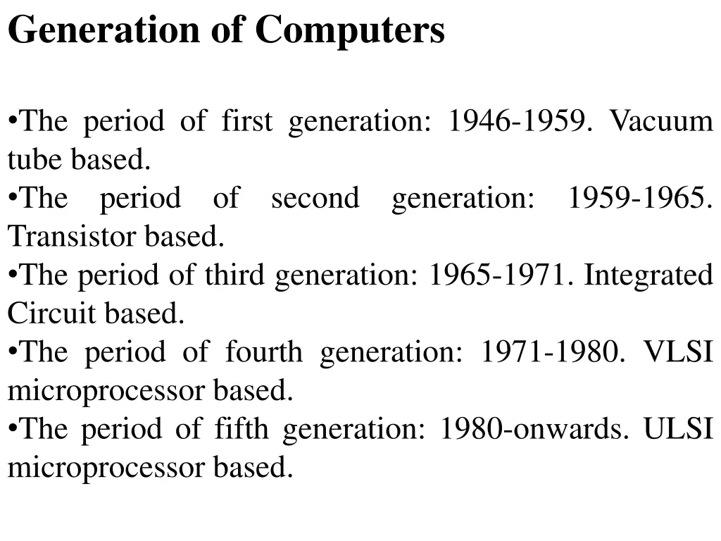 generation of computers